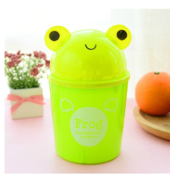 Hot Sale Cartoon Waste Bins Trumpet Desktops Mini Creative Covered Kitchen Living Room Trash Can Basura