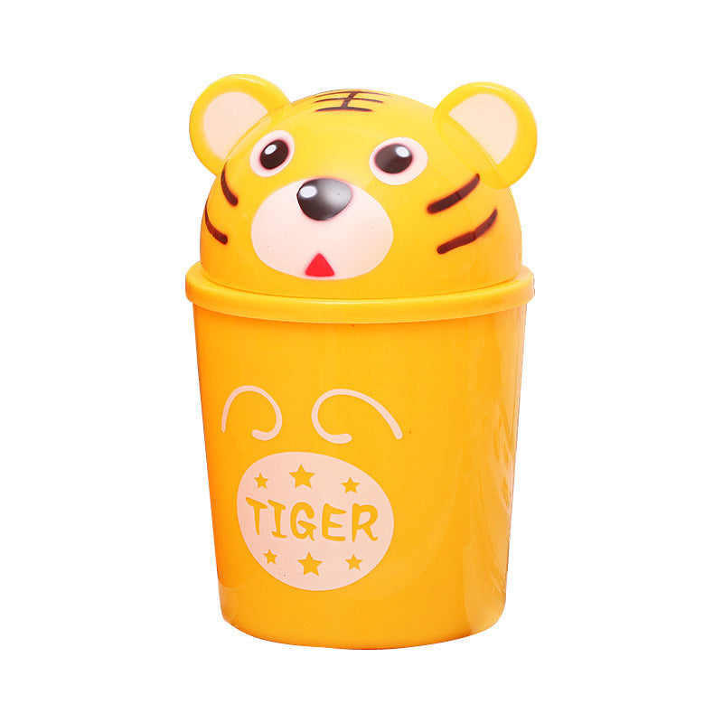 Hot Sale Cartoon Waste Bins Trumpet Desktops Mini Creative Covered Kitchen Living Room Trash Can Basura