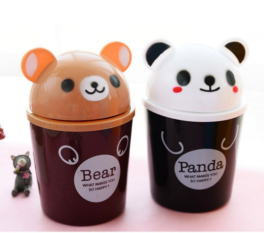 Hot Sale Cartoon Waste Bins Trumpet Desktops Mini Creative Covered Kitchen Living Room Trash Can Basura