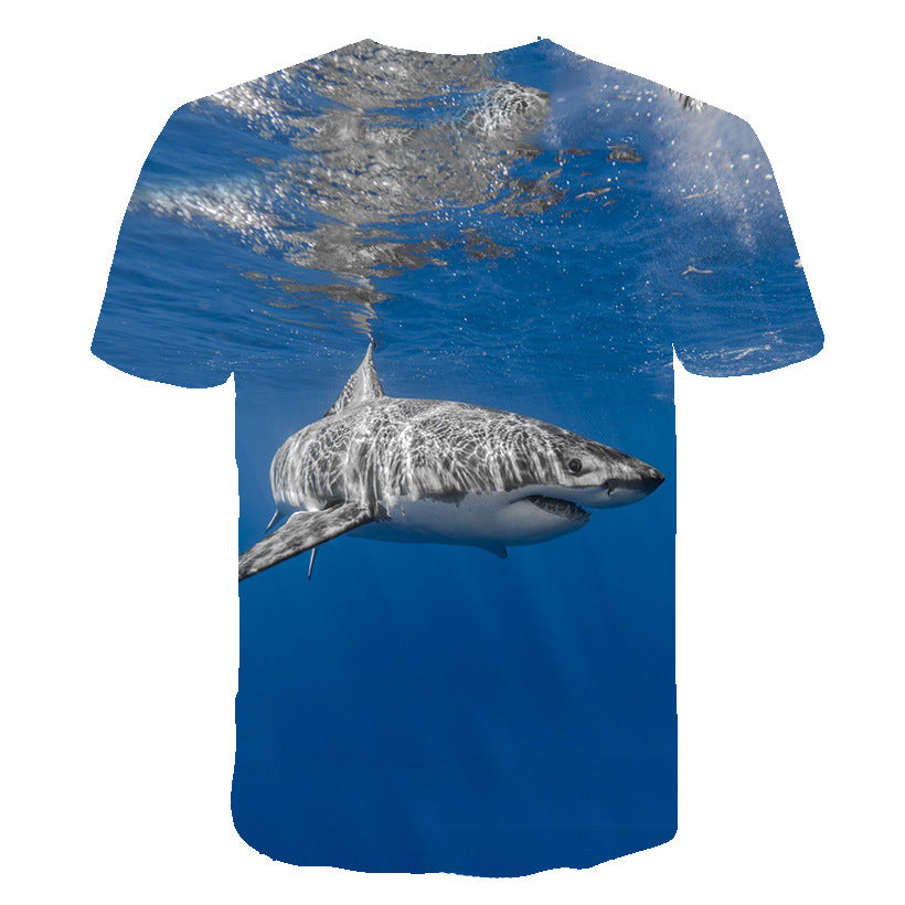 Summer Boy T-shirt Ocean Shark 3d Printed Children's Clothing Pullover