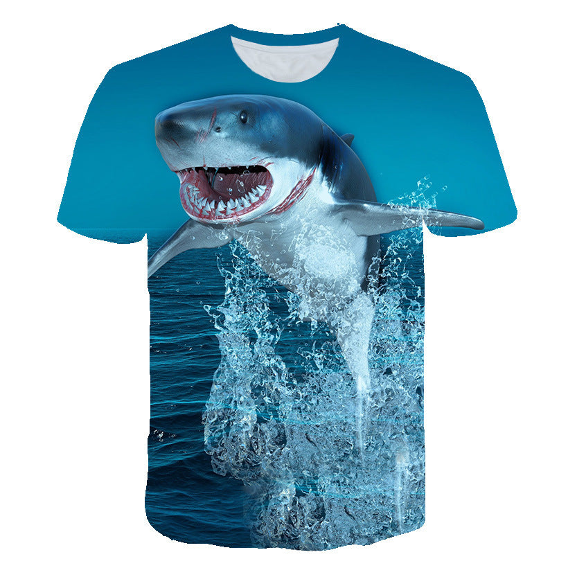 Summer Boy T-shirt Ocean Shark 3d Printed Children's Clothing Pullover