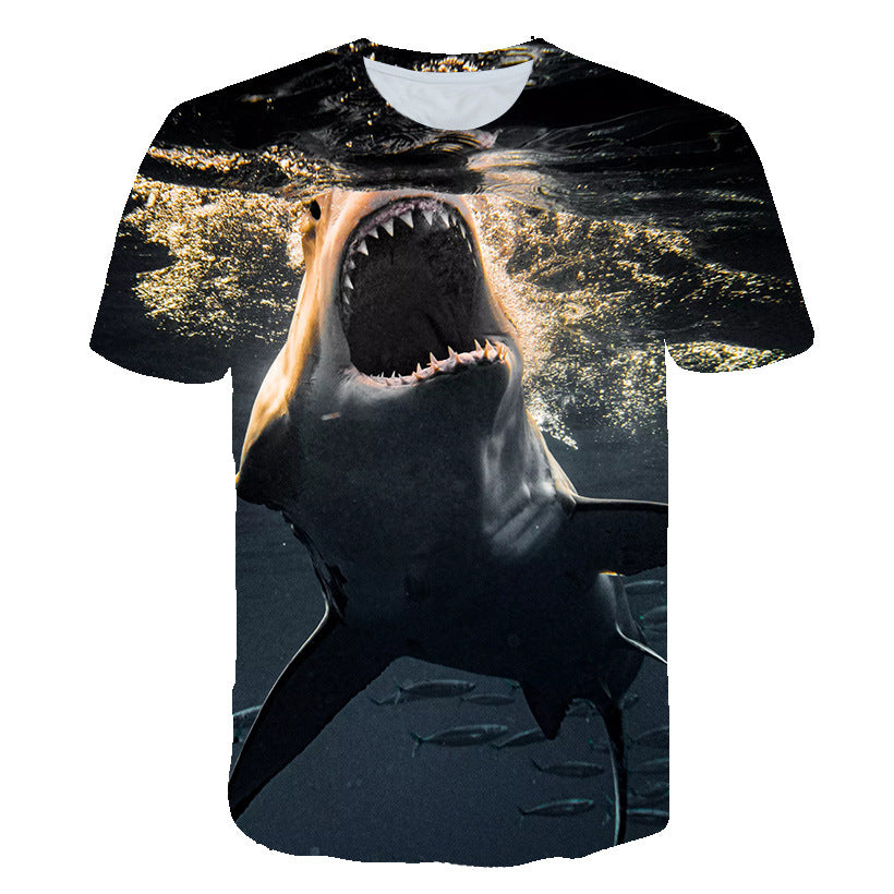 Summer Boy T-shirt Ocean Shark 3d Printed Children's Clothing Pullover