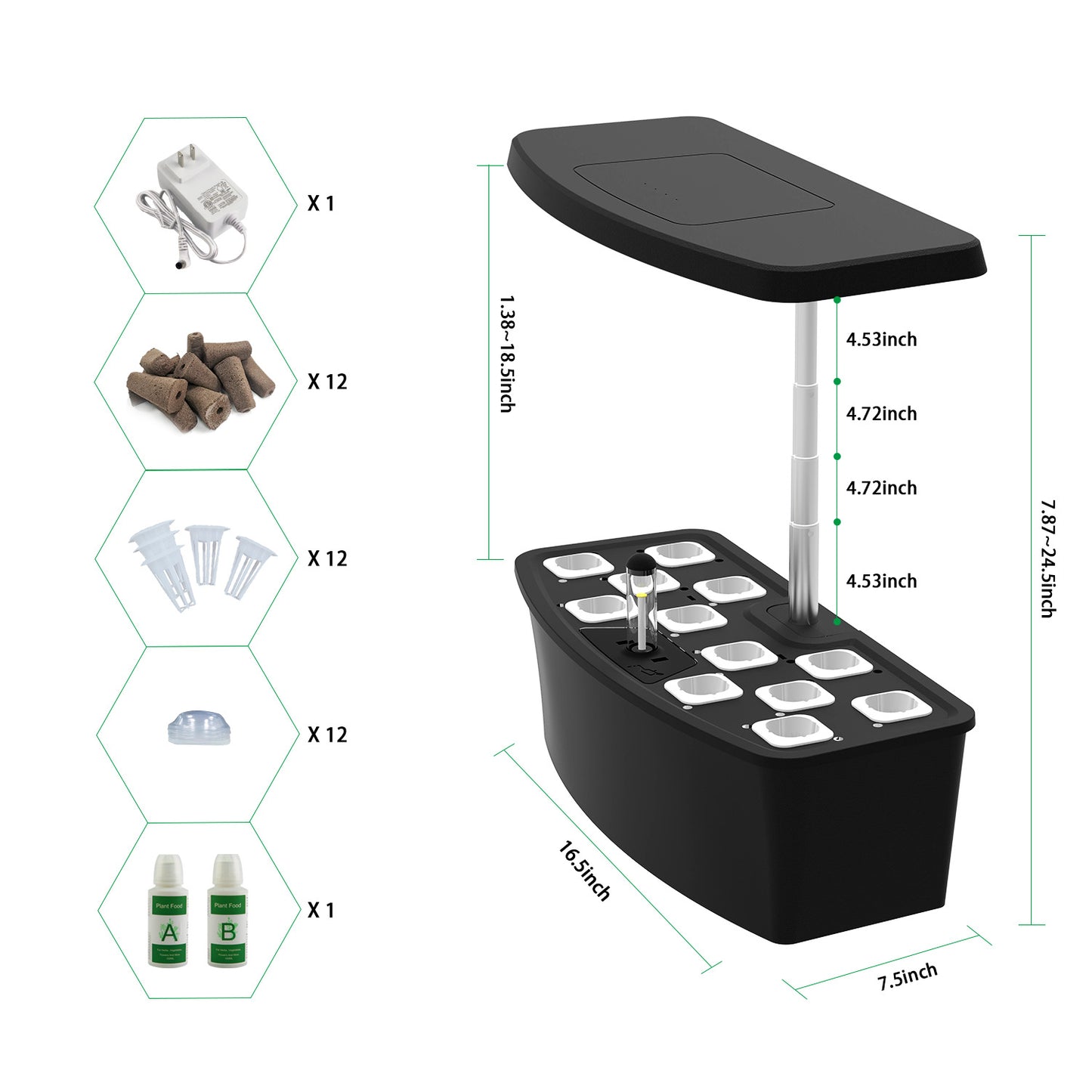 Smart Indoor Planter Grow Light 12 Holes